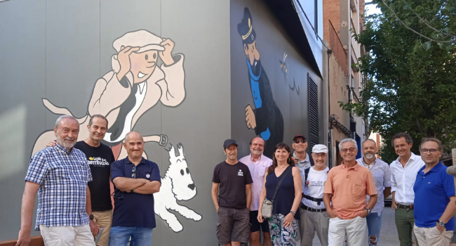 Sabadell estrena un nou mural dedicat a Tintín i Milú 