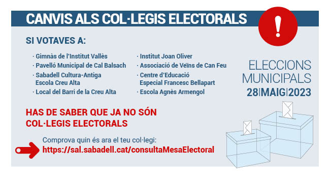 CANVIS ALS COL·LEGIS ELECTORALS