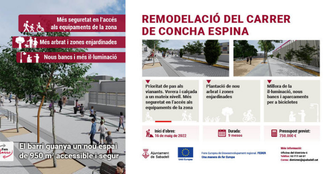 S’inicien les obres per pacificar el carrer de Concha Espina, al sud
