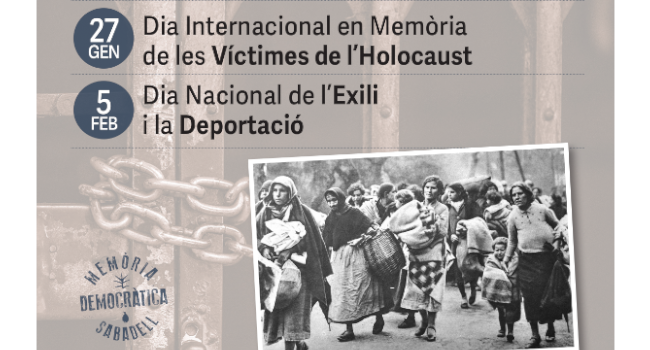 Sabadell commemora el Dia Internacional en Memòria de les Víctimes de l’Holocaust i el Dia Nacional de l’Exili i la Deportació amb diverses activitats