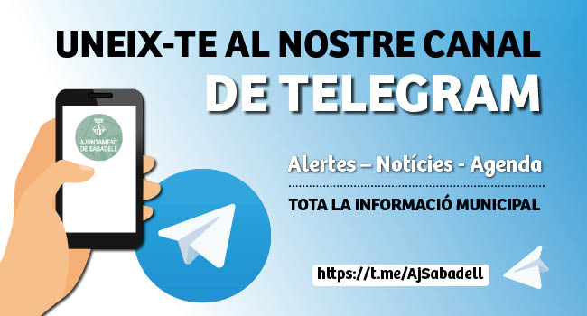 L’Ajuntament de Sabadell obre un canal de Telegram per oferir informació a la ciutadania, amb motiu del coronavirus