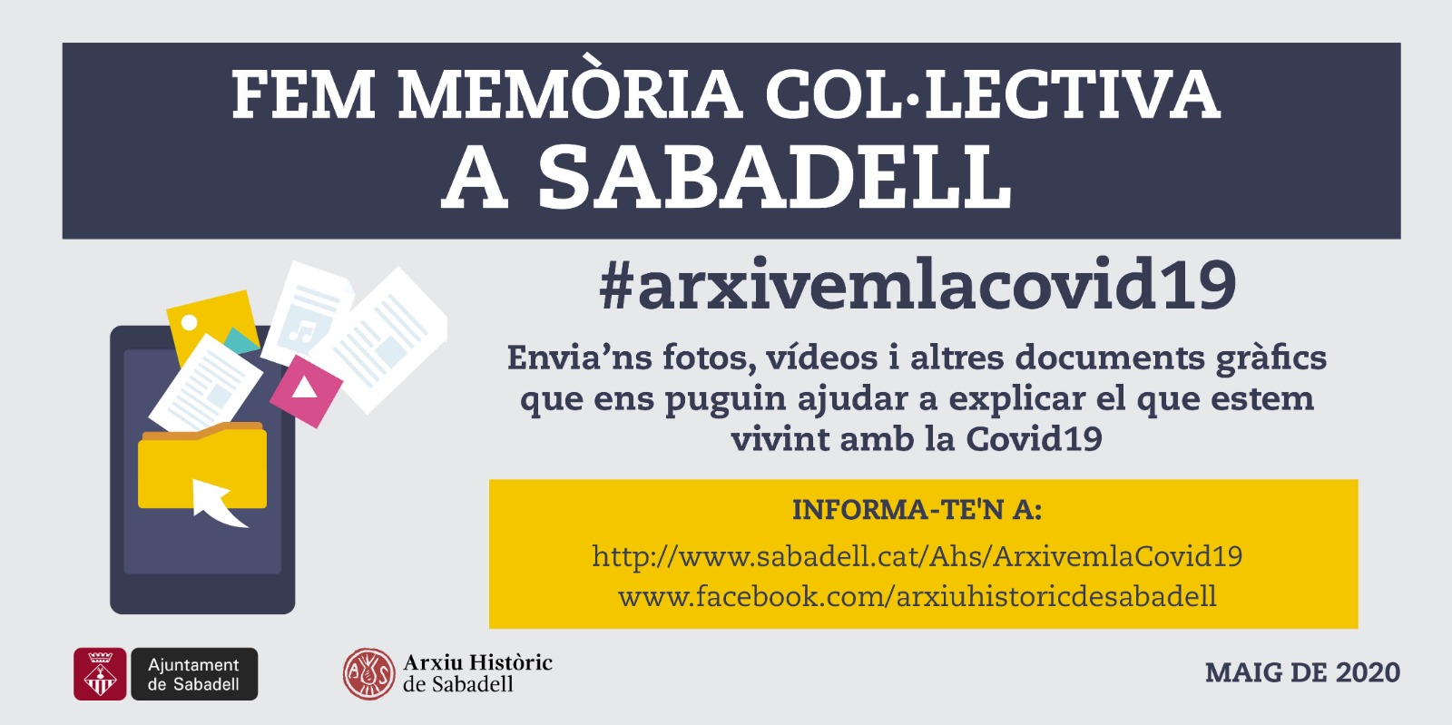 L’Arxiu Històric recull tot tipus de material que ajudi a documentar de cara al futur com s’ha viscut la Covid-19