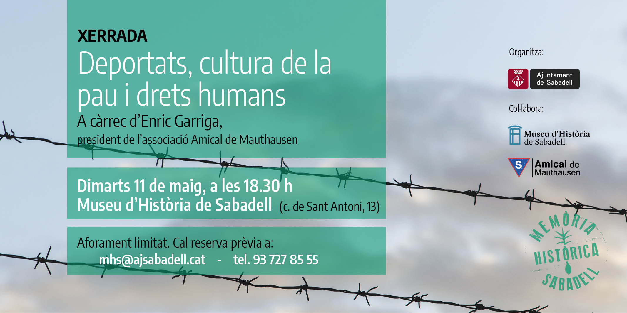L’Ajuntament organitza la xerrada “Deportats, cultura de la pau i drets humans”, en el marc del dia d’homenatge a les víctimes espanyoles del nazisme