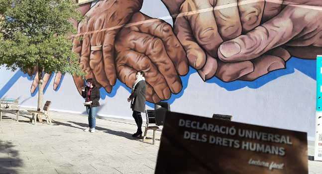 Sabadell commemora el Dia Internacional dels Drets Humans amb un grafit dedicat als drets de les persones grans