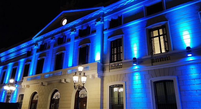 Sabadell il·lumina la façana de l’Ajuntament de blau el 2 d’abril, Dia Mundial de Conscienciació sobre l´Autisme