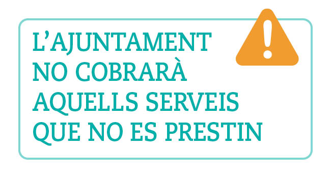 COVID-19: l’Ajuntament no cobrarà els serveis municipals que no s’hagin prestat pel tancament d’equipaments