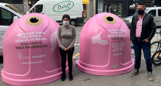 Sabadell acull la campanya solidària “Recicla Vidre Per Elles” amb motiu del Dia Mundial del Càncer de Mama