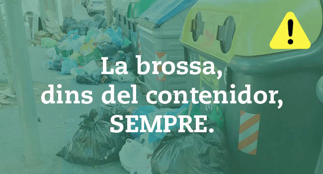 COVID19: Crida a dipositar les escombraries als contenidors per evitar problemes de salubritat
