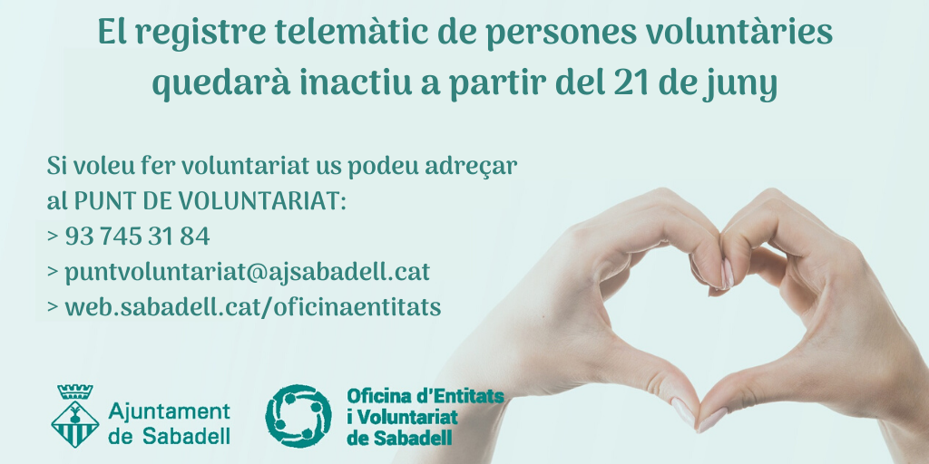 L’Ajuntament mantindrà el contacte amb les persones voluntàries que han format part del registre telemàtic durant la crisi sanitària de la COVID-19 