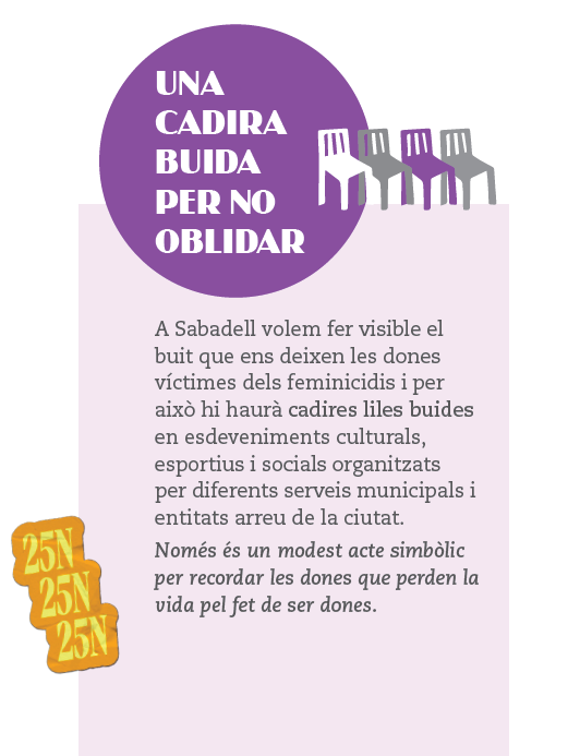 Imatge programa 25N "Una cadira buida per no oblidar"