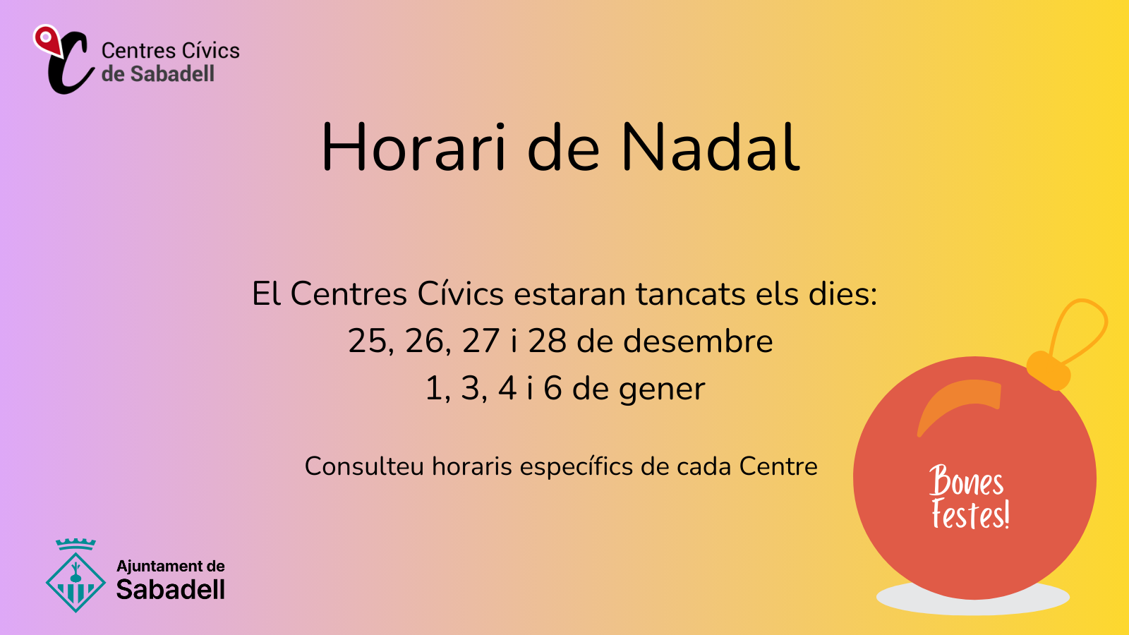 Horaris de Nadal
