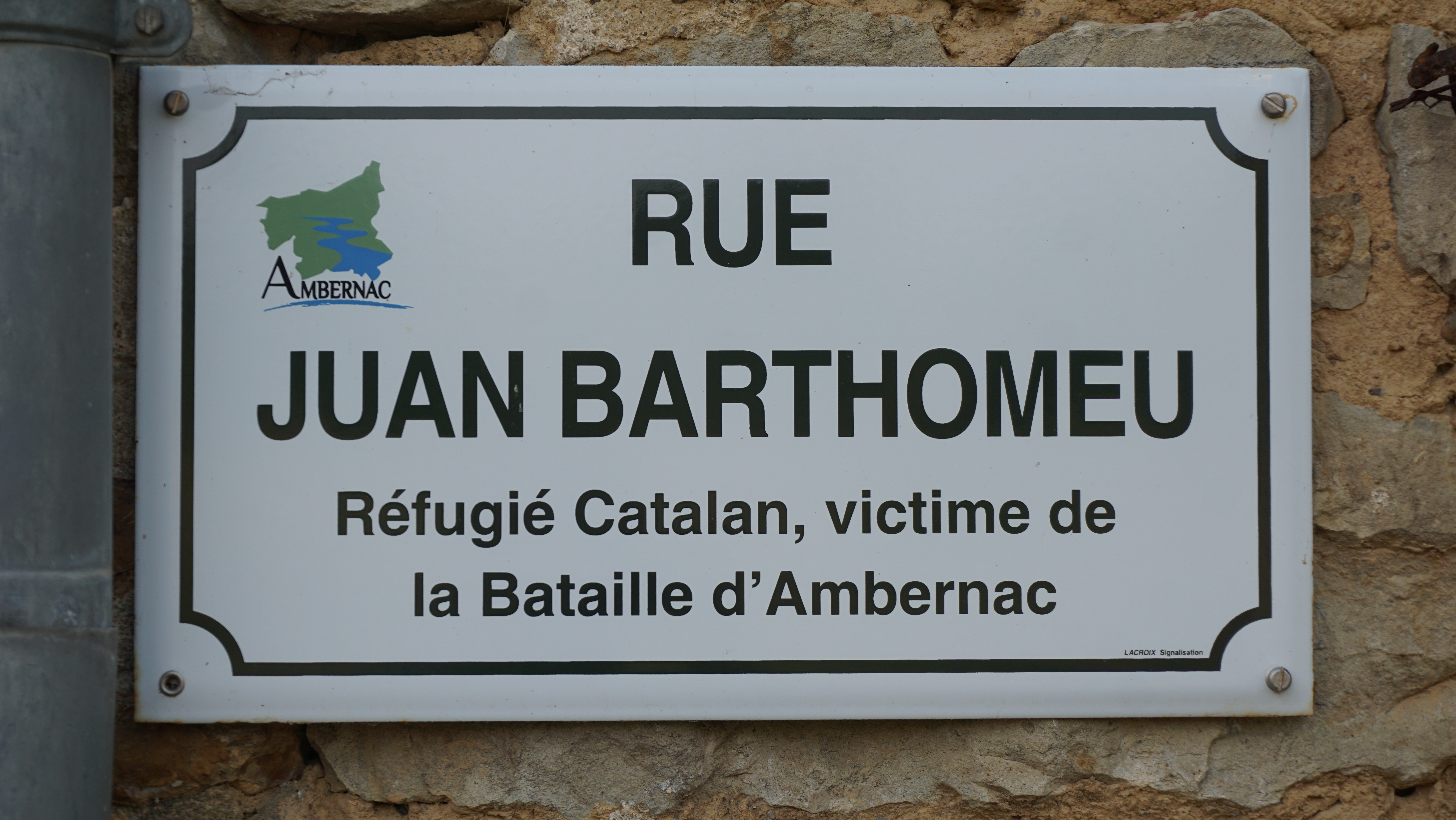 placa de carrer Ambernac França Joan Bartomeu Valls David Ferrer