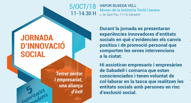 Cinc entitats de Sabadell expliquen les seves experiències d’innovació en l’àmbit de la intervenció social