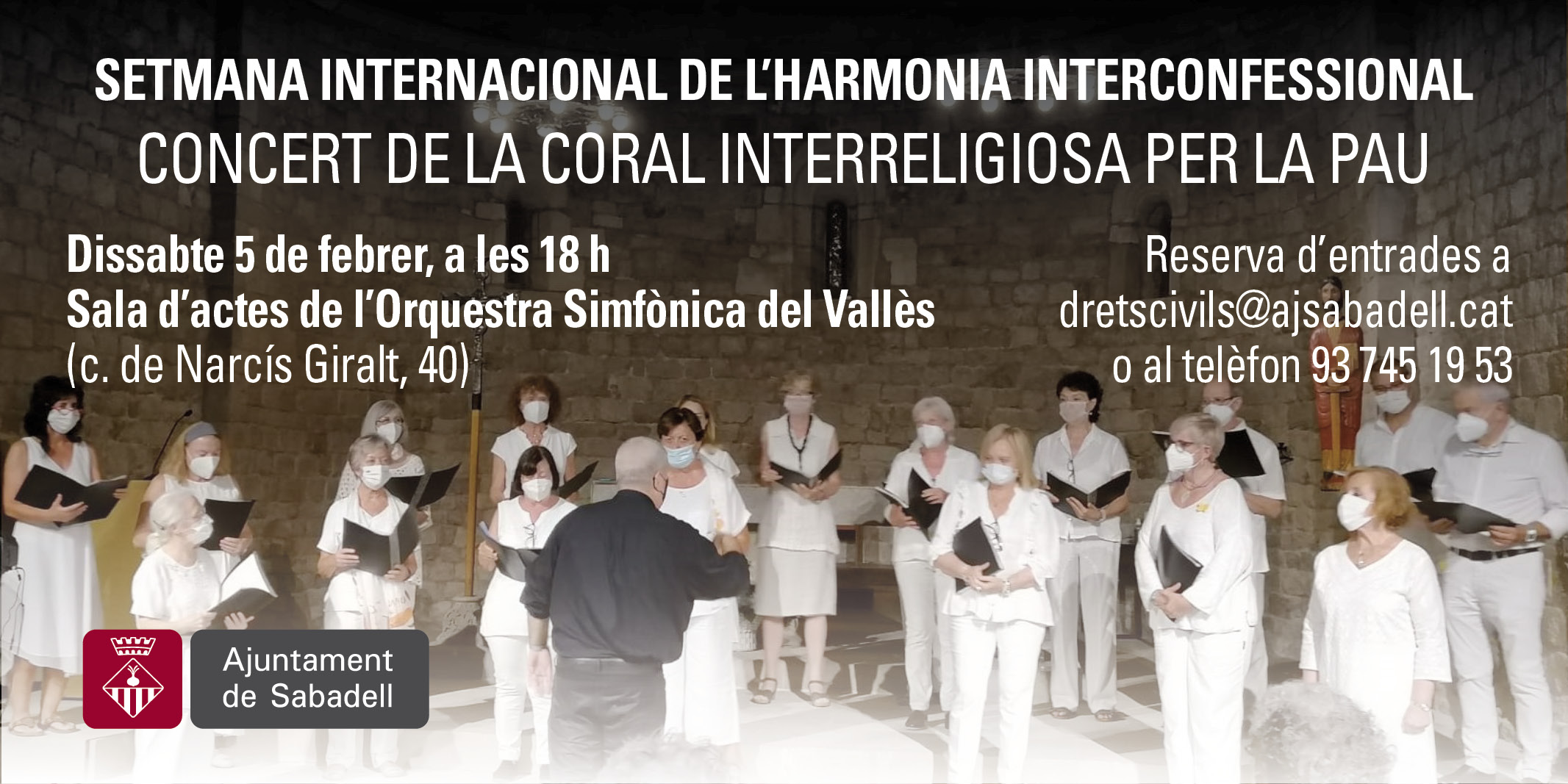 Commemoració de la Setmana de l’Harmonia Interconfessional amb un concert de la Coral Interreligiosa per la Pau