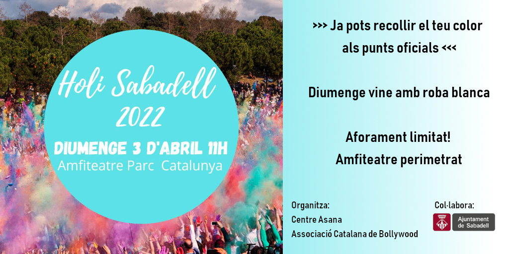 La Festa Holi torna al parc de Catalunya el proper diumenge 3 d’abril