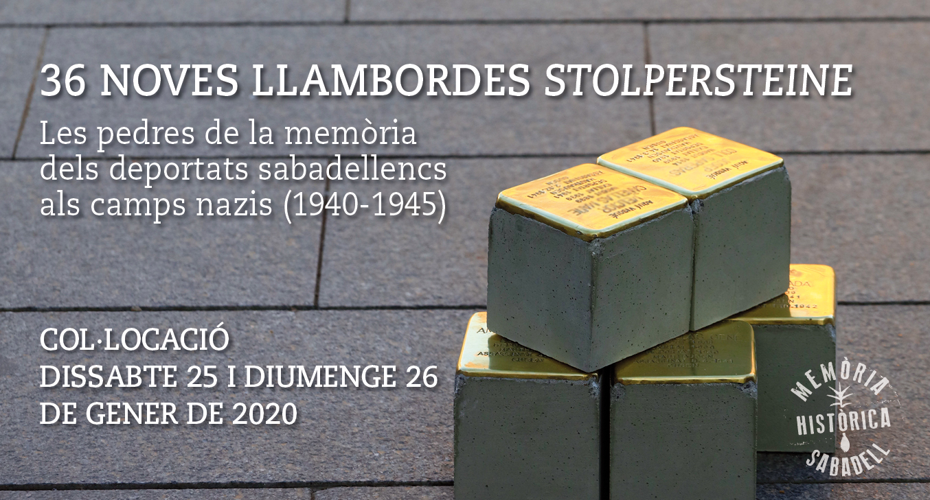 Dues activitats prèvies a la col·locació de les 36 noves “stolpersteine” amb què Sabadell acabarà d’homenatjar tots els deportats als camps nazis