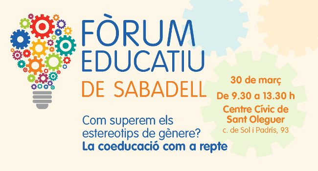 El Fòrum Educatiu de Sabadell debatrà sobre coeducació i sobre com deixar enrere els estereotips de gènere