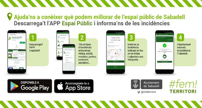 Una nova aplicació mòbil permet que la ciutadania informi de qualsevol incidència a l’espai públic