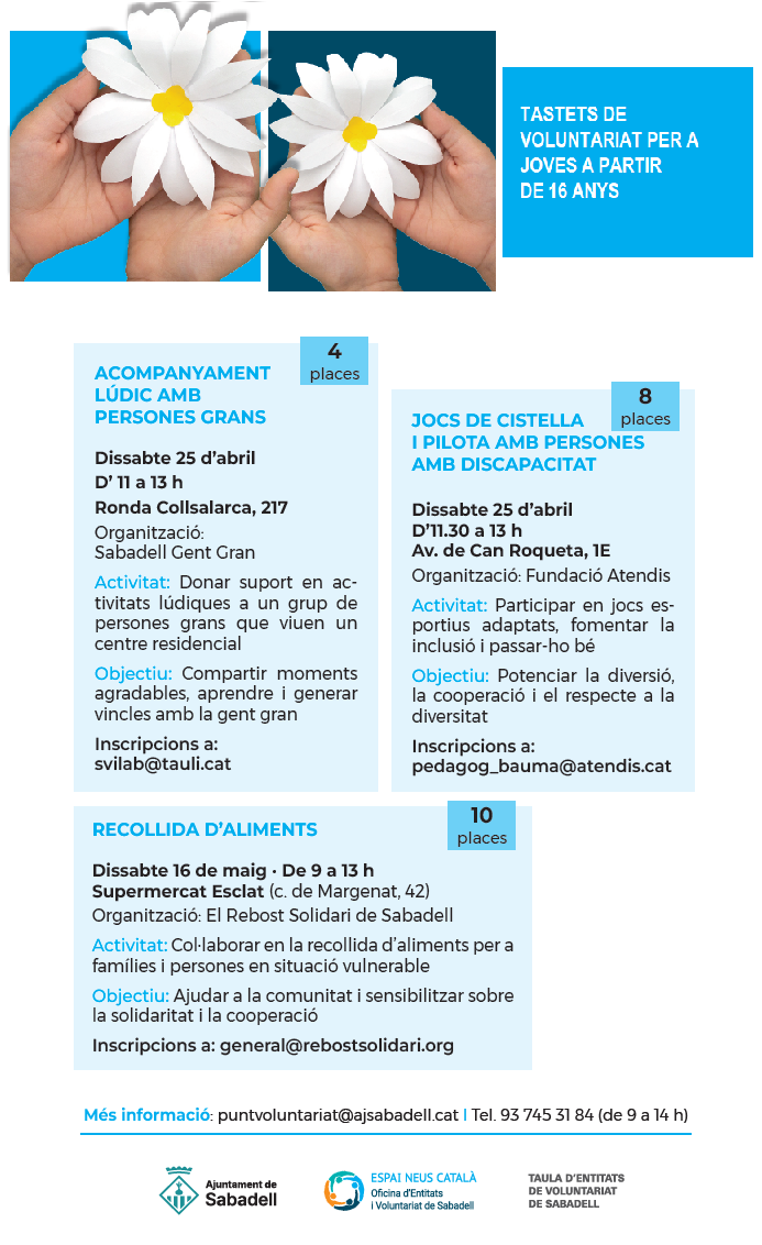 Flier Tastes de Voluntariat