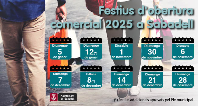 Info Obertura comercial festius 2024