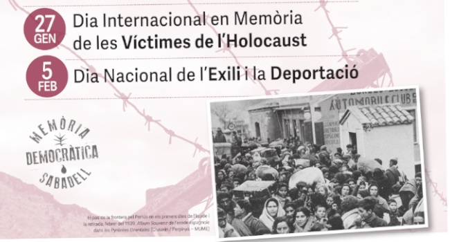 Sabadell commemora el Dia Internacional en Memòria de les Víctimes de l’Holocaust i el Dia Nacional de l’Exili i la Deportació amb diverses activitats