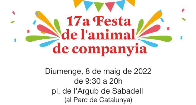 17a Festa de l'animal de companyia, diumenge 8 de maig al Parc Catalunya