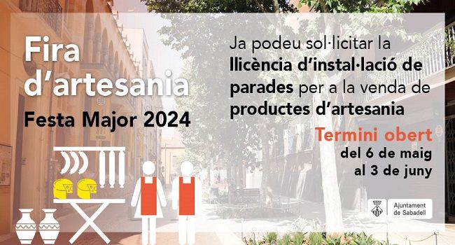 Ja es pot sol·licitar la llicència d'instal·lació de parades per a la venda de productes d'artesania - Festa Major 2024
