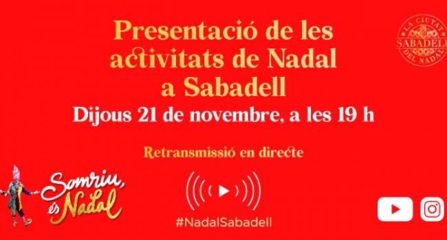 Demà dijous a la tarda es retransmetrà en directe la presentació de la programació de Nadal a Sabadell