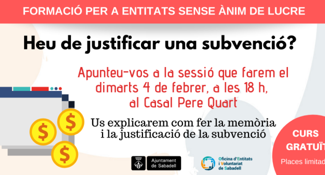 Taller: Com fer la memòria i la justificació de la subvenció