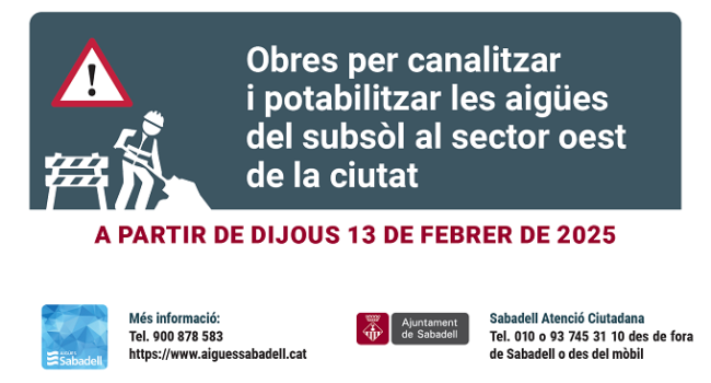 Obres per canalitzar i potabilitzar les aigües del subsòl al sector oest de la ciutat