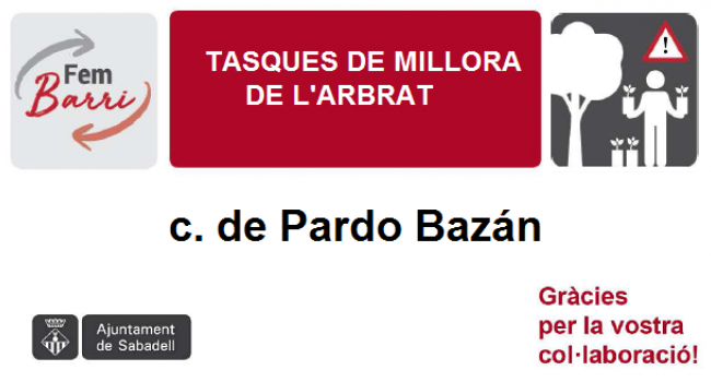 Tasques de millora de l'arbrat del c. de Pardo Bazán