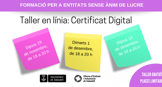Taller en línia: Certificat Digital
