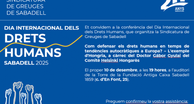 Conferència del Dia Internacional dels Drets Humans - 10 de desembre de 2025