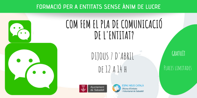 Com fem el Pla de Comunicació de l'entitat?