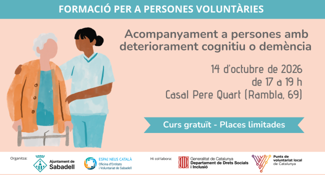 Taller: Acompanyament a persones amb deteriorament cognitiu o demència