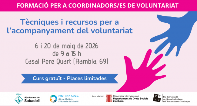 Curs: Tècniques i recursos per a l'acompanyament del voluntariat