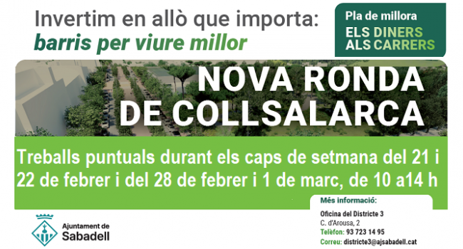 Treballs puntuals els propers caps de setmana