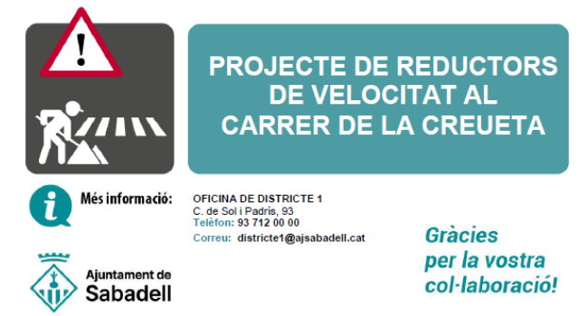 Projecte de reductors de velocitat al c. de la Creueta