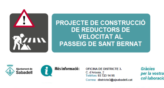Projecte de construcció de reductors de velocitat al passeig de Sant Bernat