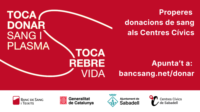 Properes donacions de sang als Centres Cívics