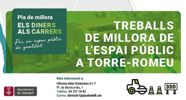 Treballs de millora de l'espai públic a Torre-romeu, del 21 al 25 d'octubre