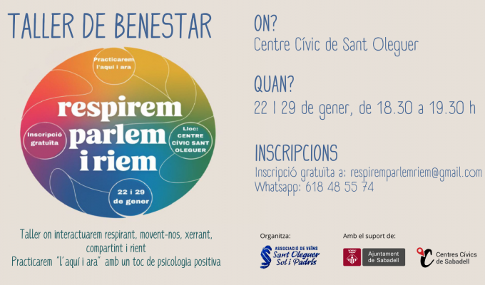 Taller de Benestar: respirem, parlem i riem