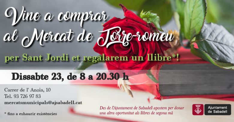 L'Ajuntament de Sabadell regala llibres de segona mà per Sant Jordi