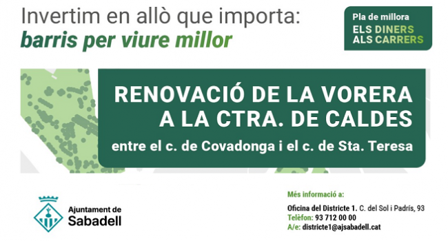 Renovació de la vorera a la ctra. de Caldes