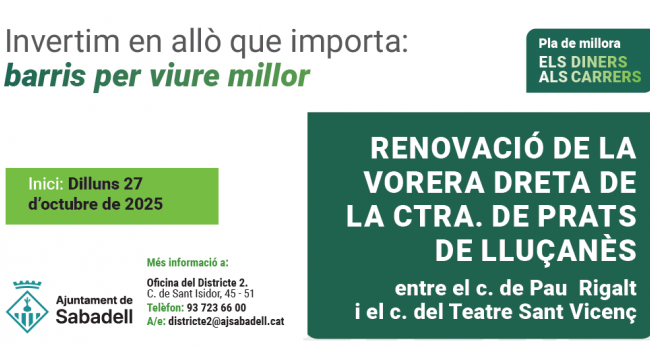 Renovació de la vorera dreta de la ctra. de Prats de Lluçanès