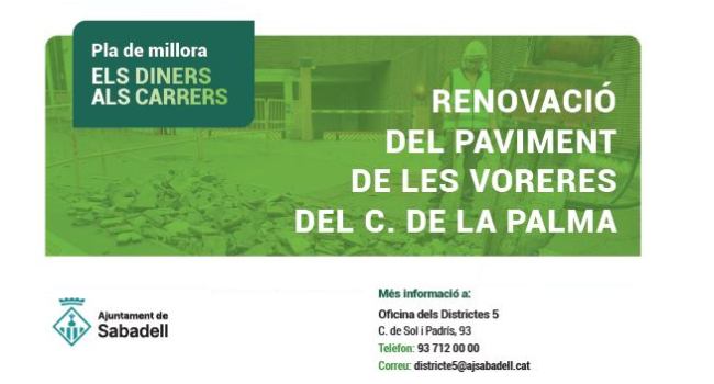 Renovació del paviment de les voreres del c. de la Palma