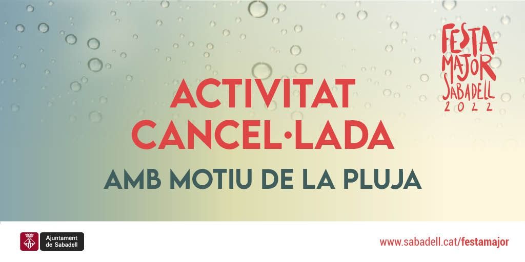 Activitats cancel·lades o ajornades