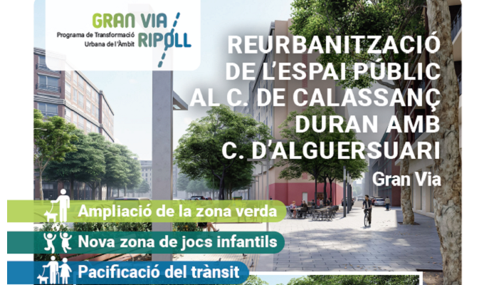Reurbanització de l'espai públic al c. de Calassanç Duran amb c. d'Alguersuari