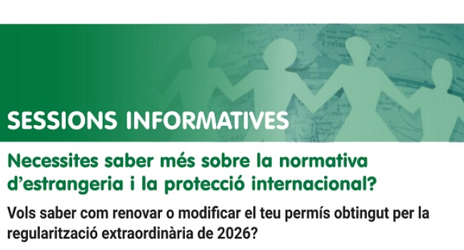 Sessions informatives sobre normativa d'estrangeria i protecció internacional - 4rt trimestre