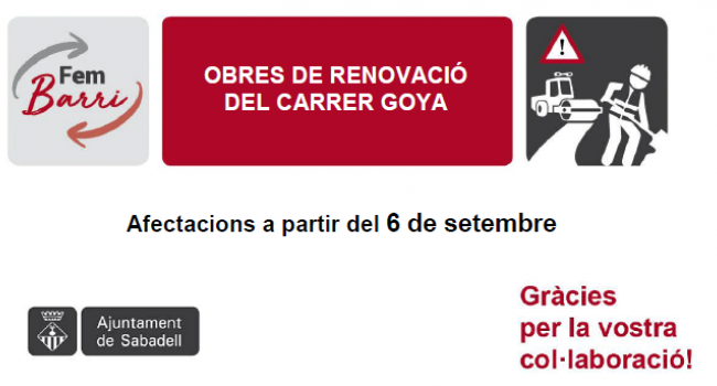 Obres de renovació del carrer de Goya